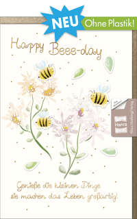 Geburtstagskarte ohne Plastik - Biene