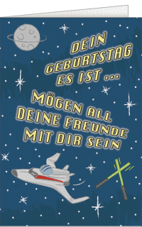 Geburtstagskarte Raumschiff