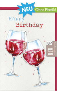 Geburtstagskarte Weingläser