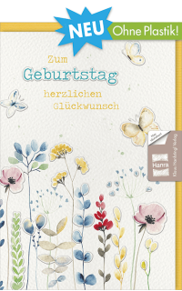 Geburtstagskarte Blumen und Schmetterlinge