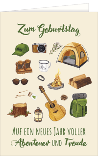Geburtstagskarte Camping