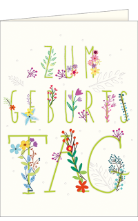 A4 Geburtstagskarte Wiesenblumen