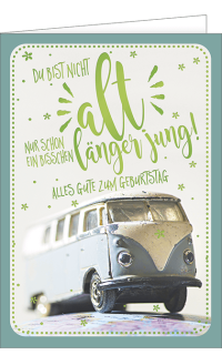A4 Geburtstagskarte Bully-Bus