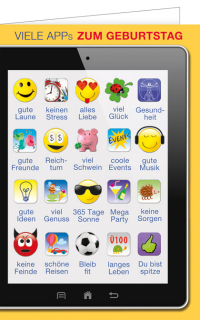 A4 Geburtstagskarte Tablet mit vielen tollen Apps.