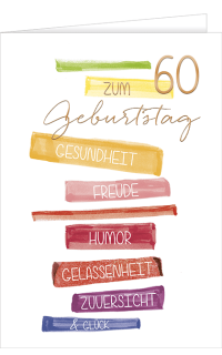 Geburtstagskarte 60 / A4 Freude