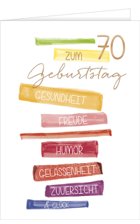 Geburtstagskarte 70 / A4 Freude