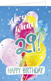 Geburtstagskarte 29 Luftballons