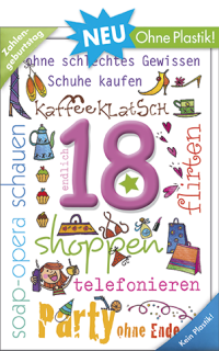 Glückwunschkarte für Mädchen zum 18.