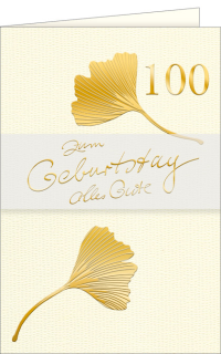 Geburtstagskarte 100 Ginkgo