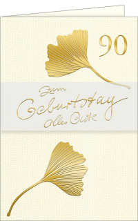 Geburtstagskarte 90 Ginkgo