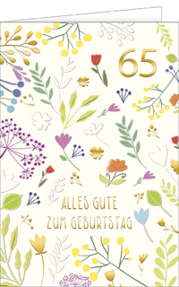 Gl&uuml;ckwunschkarte 65. Geburtstag