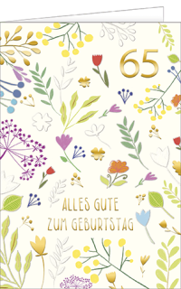 Glückwunschkarte 65. Geburtstag