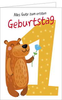 Kindergeburtstagskarte B&auml;rchen zum 1.