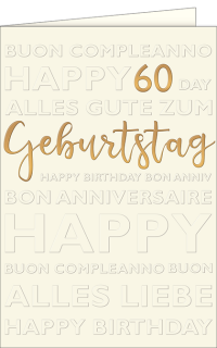 Geburtstagskarte 60 Prägung