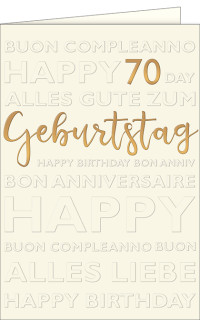 Geburtstagskarte 70 Prägung