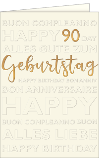 Geburtstagskarte 90 Prägung