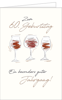 Geburtstagskarte 60. Geburtstag - ein guter Jahrgang!