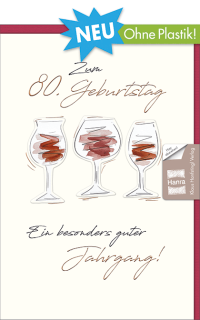 Geburtstagskarte 80. Geburtstag - ein guter Jahrgang!