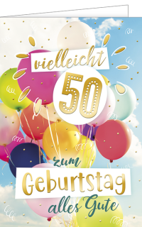 Geburtstagskarte 50 Luftballons
