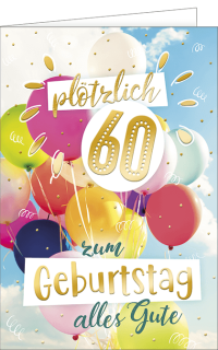 Geburtstagskarte 60 Luftballons