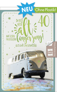 Geburtstagskarte 40. Geburtstag VW Bulli