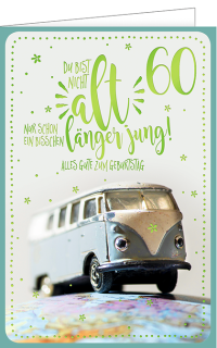Geburtstagskarte 60. Geburtstag VW Bulli