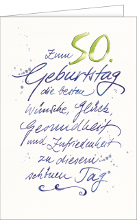 Geburtstagskarte 50 Handschrift