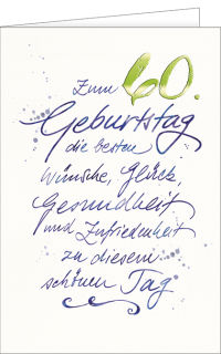 Geburtstagskarte 60 Handschrift