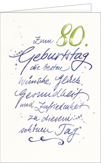Geburtstagskarte 80 Handschrift