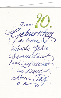 Geburtstagskarte 85 Handschrift