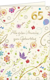 Geburtstagskarte 65 Streublumenwiese