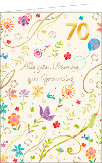 Geburtstagskarte 70 Streublumenwiese