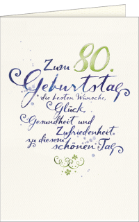 Geburtstagskarte 80 Typografie Tinte