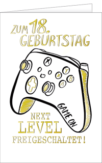 Geburstagskarte Xbox zum 18.