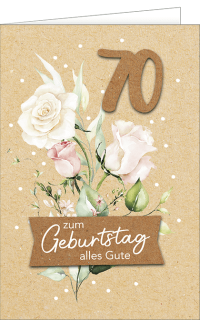 Zahlengeburtstag 70. mit Rosen