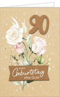 Zahlengeburtstag 90. mit Rosen