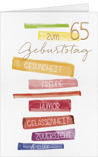 Glückwunschkarte zum 65.