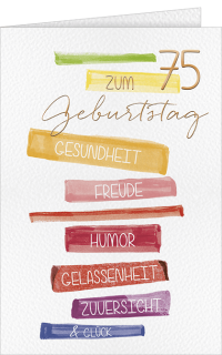 Gl&uuml;ckwunschkarte zum 75.
