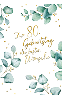 80. Geburtstag - Aquarellkarte