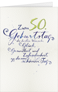 Geburtstagskarte 50 Handschrift