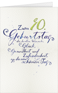 Geburtstagskarte 90 Handschrift
