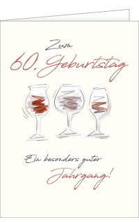Geburtstagskarte A4 60. Geburtstag - ein guter Jahrgang!