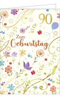 Geburtstagskarte A4 zum 90.Streublumenwiese