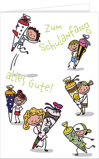 Schulanfangskarte Zuckertüte