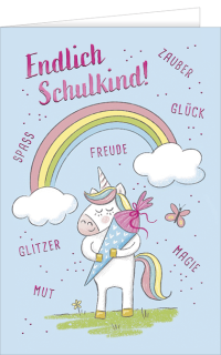 Schulanfangskarte Einhorn
