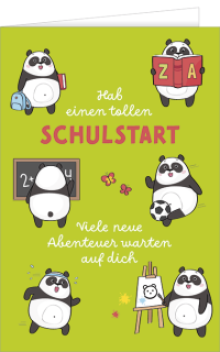 Schulanfangskarte Panda