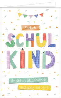 Schulanfangskarte Schulkind