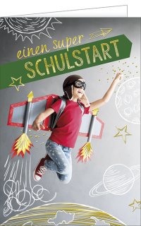 Einschulungskarte Superheld