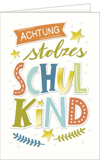 Schulanfangskarte stolzes Schulkind