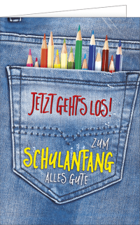 Schulanfangskarte Jeans